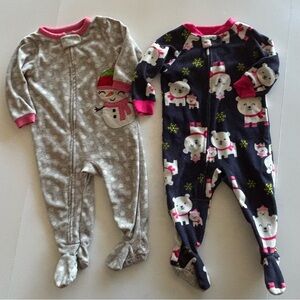 Carters baby holiday footed sleepers size 12months